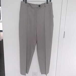 Zara Grey Ankle Length Tapered Trousers, Size L